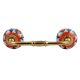 Orange Flower Ceramic Floral Bridge Handle